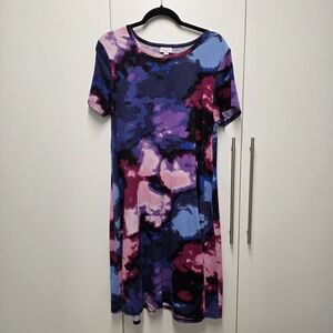 LuLaRoe Multicolor Abstract Midi Dress